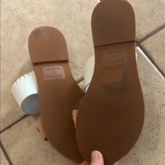Soludos Tan and White Sandals with Braided Detail Size 8 - Picture 2 of 3